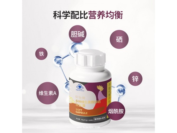 軒怡牌多種維生素鐵鋅硒軟膠囊